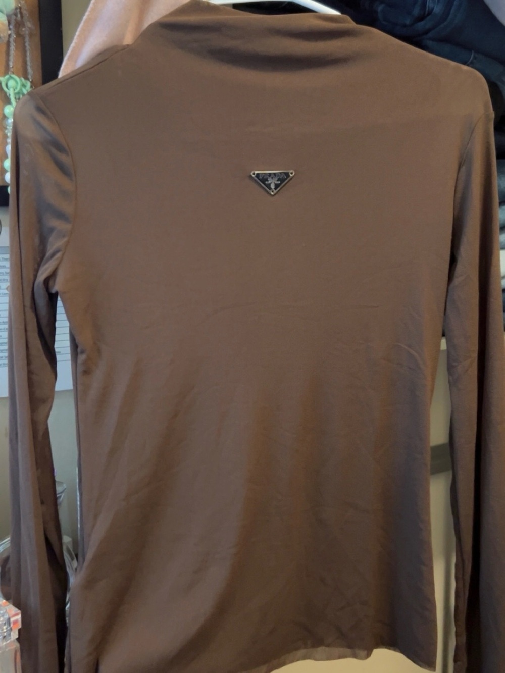 Prada Long-Sleeve mesh top